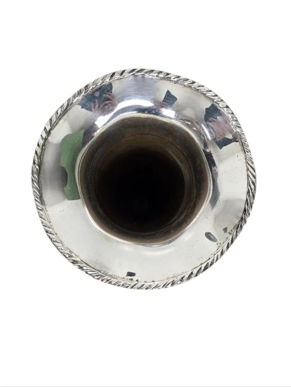 Vintage Department 56 Silverplate Bud Vase Fluted Rim Trumpet Vase 11.5